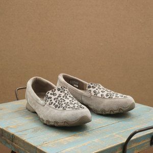Skechers Womens Bikers MC Fierce Instinct Leopard Slip On Shoes Size 8W 158245W